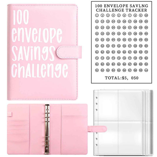 100 Envelope Challenge Binder – Budget Organizer for Cash Saving Shaketea