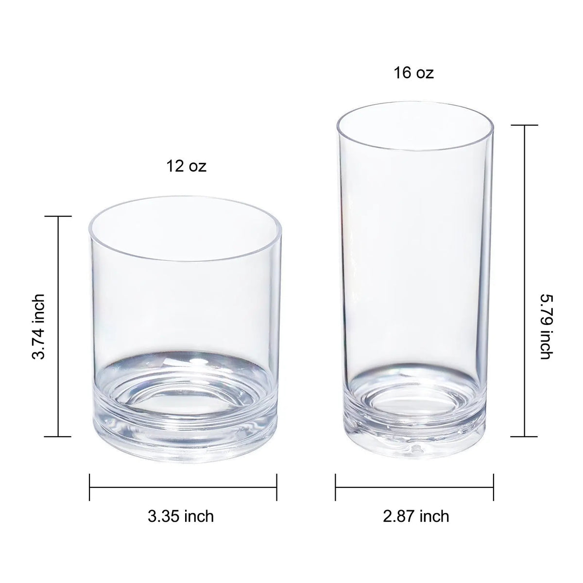 Barcelona Acrylic Lowball & Highball Glassware, Set of 8 Khen Site