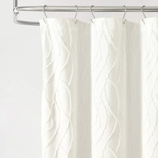 Jacquard Wave Shower Curtain LushDecor