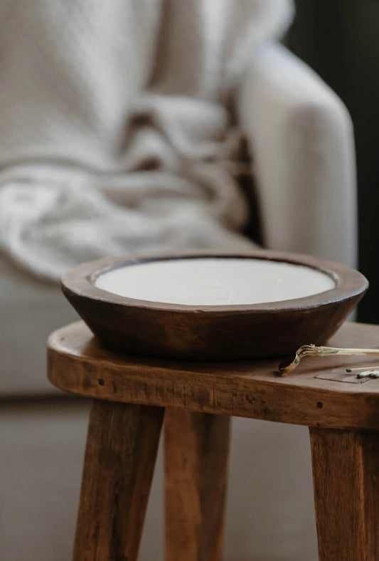 Wooden Bowl 5 Wick Candle Freedom Studios
