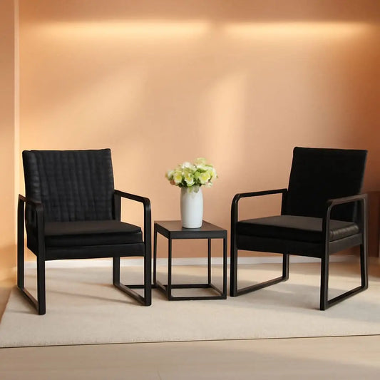 3 Piece Outdoor Patio Furniture Set Wicker Conversation Set With Glass Coffee Table ShipItFurniture