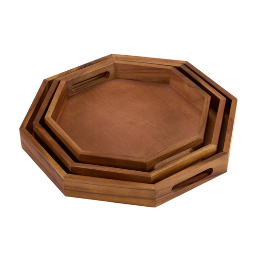 Octagon Serving Tray with Handles - 3 sizes