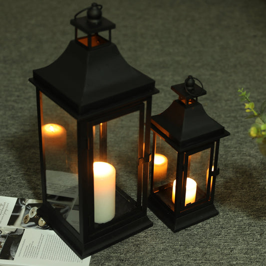 13''&19.5''Tall Outdoor Candle Lanterns(Set of 2) JHY DESIGN