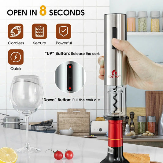 6-in-1 Electric Wine Bottle Opener Set with Foil Cutter DirectDeals