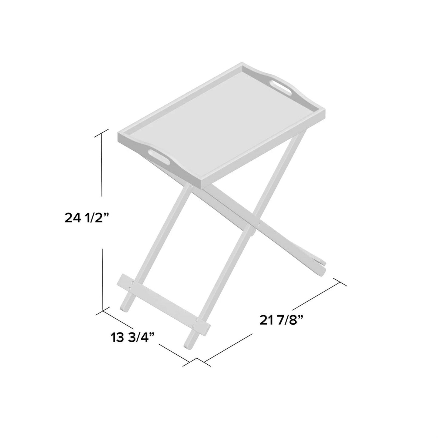 Folding TV Tray Bedside Table in Black Wood Finish HomePacific