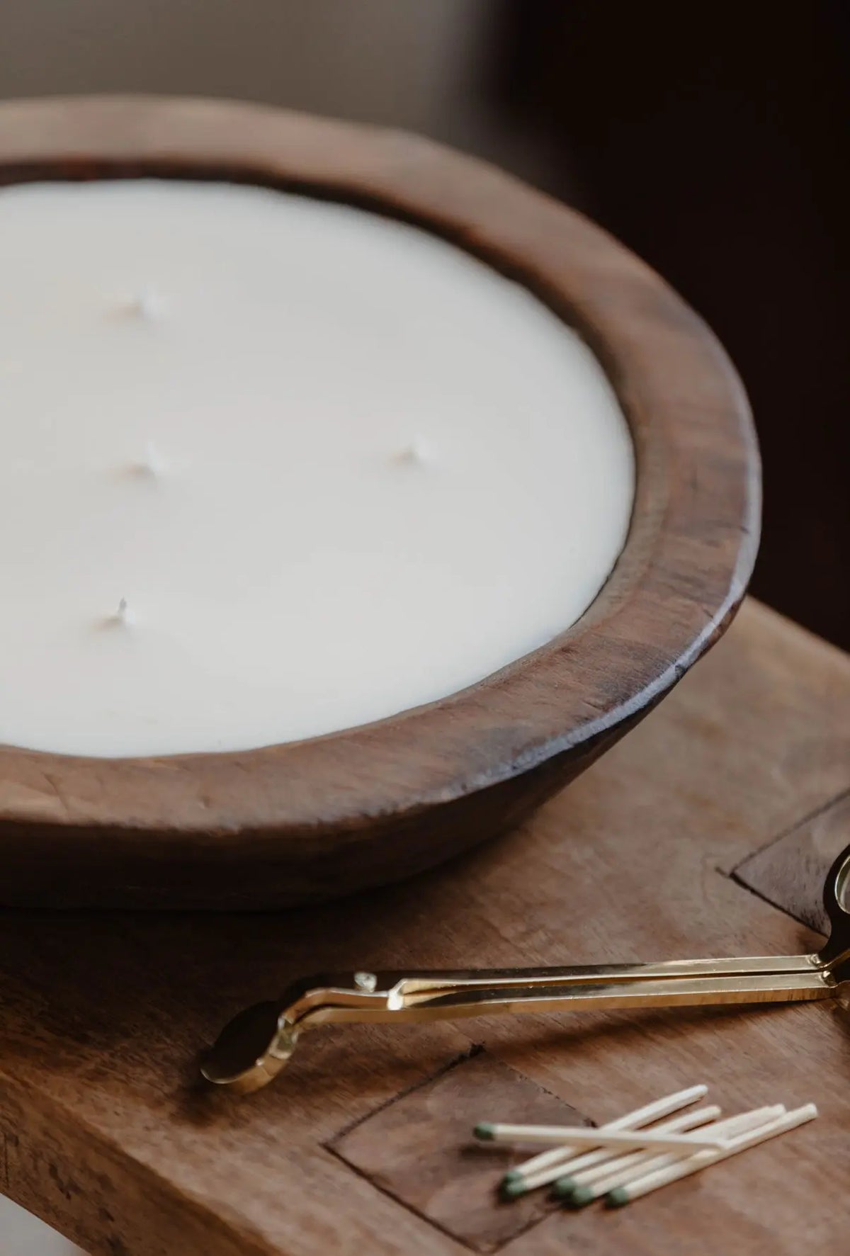 Wooden Bowl 5 Wick Candle Freedom Studios