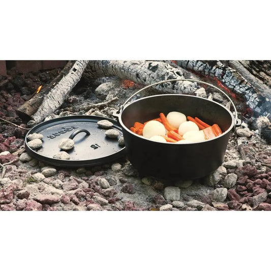 8-Quart Deep Seasoned Cast Iron Dutch Oven with Lid and Metal Handle HomePacific