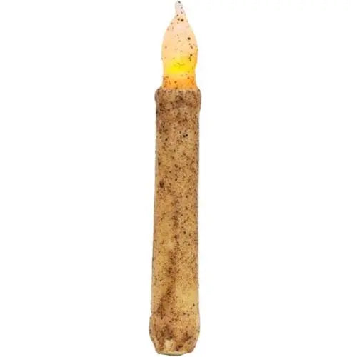 Set of 4 Rustic Burnt Ivory Timer Taper Candles Countryside Home Decor