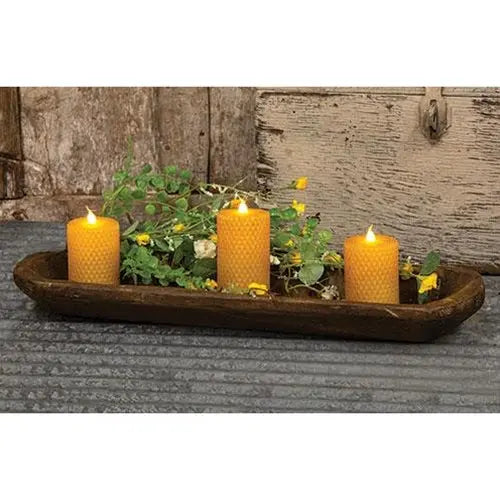 Rustic Brown Wooden Bread Dough Bowl Countryside Home Decor