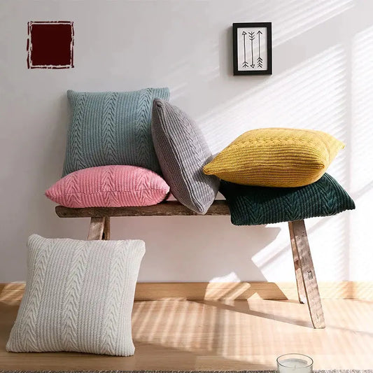 DecorBites™ Knitted Rhombus Pillowcase: Super Soft Throw Pillow Cover for Home Decor Decorbites
