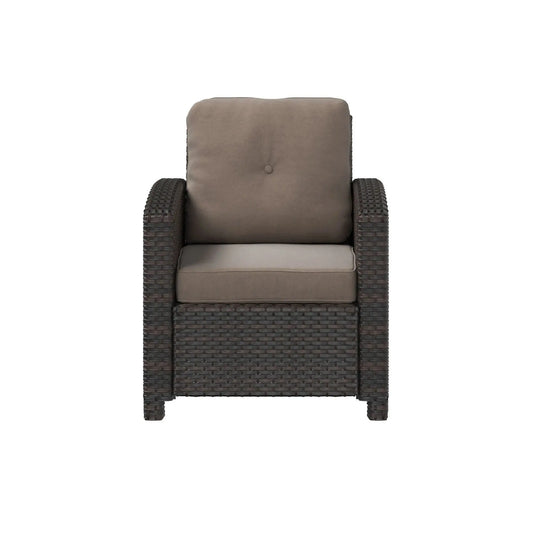 Miles Mocha Finish Outdoor Wicker Club Chair Fire Sense/Balkene Home