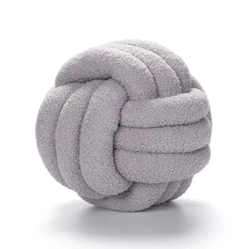 DecorBites™ Lamb Fleece Sofa Bed Pillows, High-End Knotted Ball Cushions for Elegant Living Room Decor Decorbites