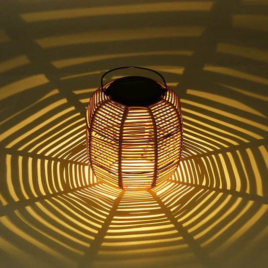 Imitation Rattan Solar Landscape Lamp - Waterproof Yard Lantern for Outdoor Decor