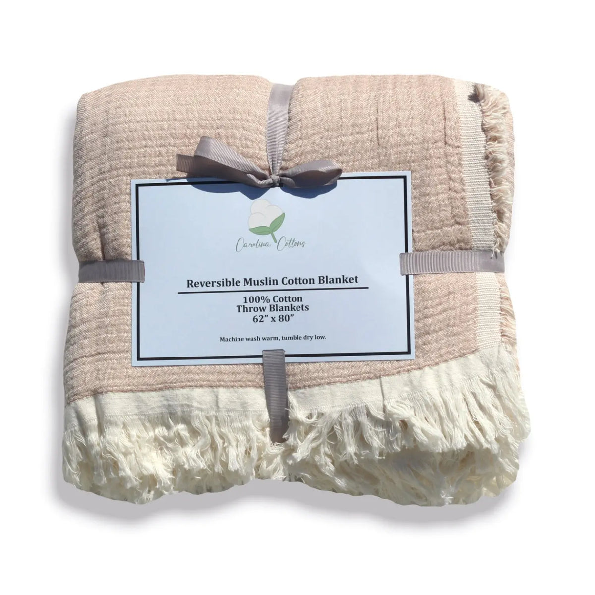 100% Cotton Reversible Muslin Throw Blankets Carolina Cottons