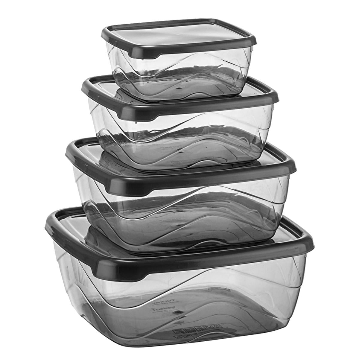 Bee Home Kare Storage Container Set - 4 Piece Polypropylene Dishwasher Safe Kitchen Organization Beauty Care Bag