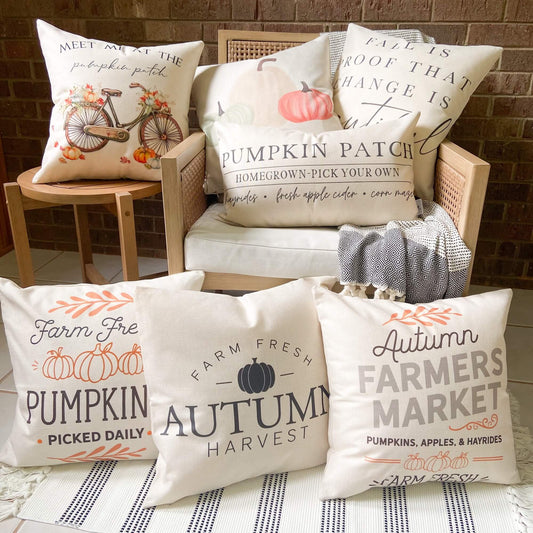 Pumpkin Trio Pillow Cover 18x18 inch