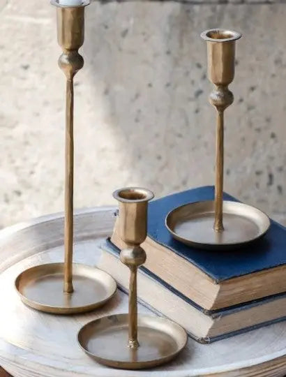 Set of 3 Gold Plate Candles Holders Thenestedfig