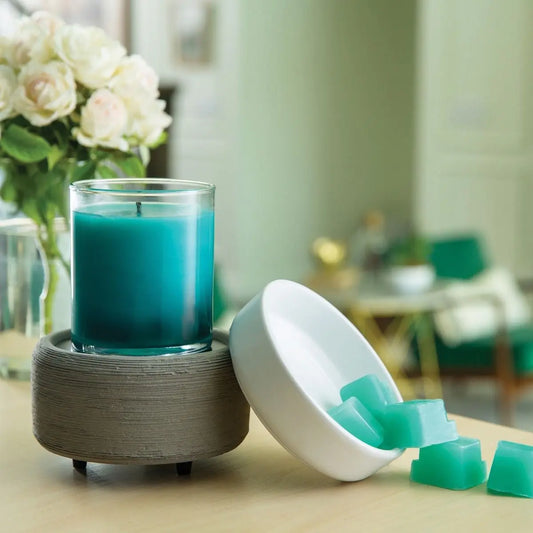 White & Concrete 2-in-1 Candle Warmer The Scented Vine