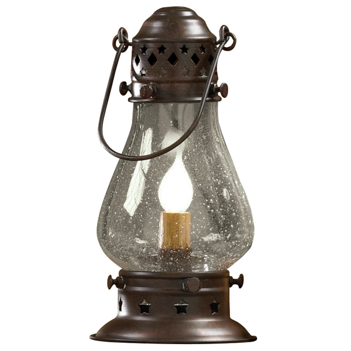 Tall Onion Lamp Rustic Copper