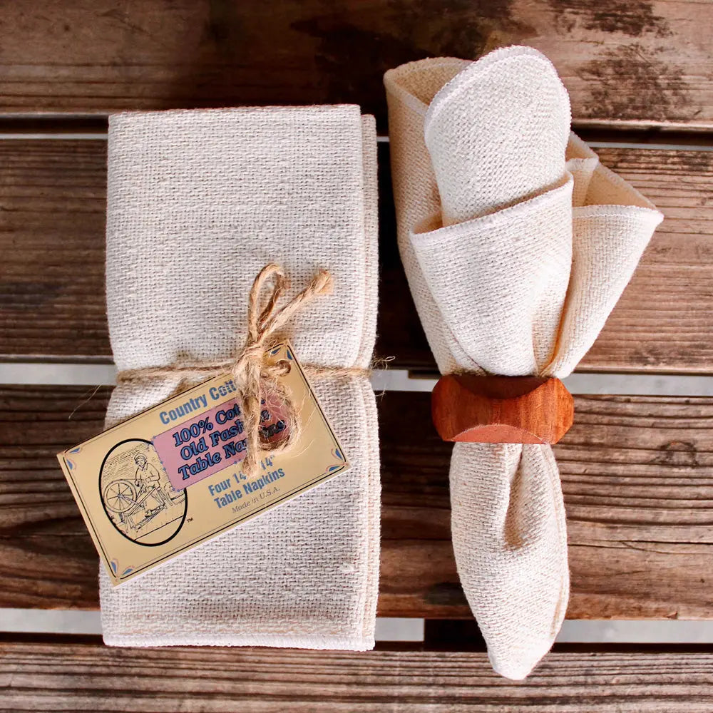 100% Cotton Table Napkins 14" x 14" (4) Carolina Cottons