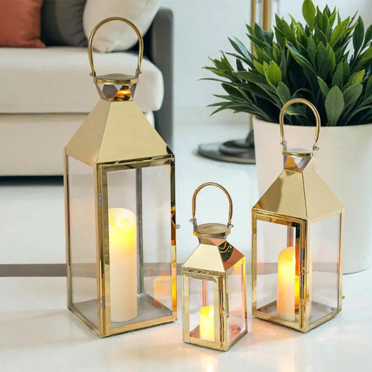 26"&19"& 13" High Elegant Candle Lantern Metal Lanterns for Versatile Indoor & Outdoor JHY DESIGN
