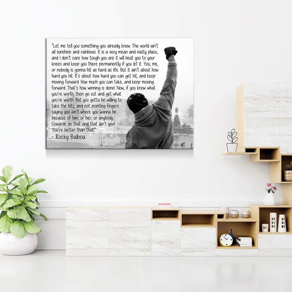 Rocky Balboa Canvas Wall Art, Motivational Wall Art, Rocky Balboa Decor, Gym Sign, Fitness Studio, Crossfit Decor, Rocky Balboa Quote Royal Crown Pro