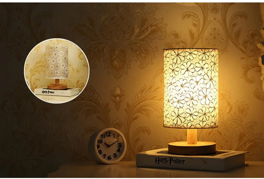 Simple Modern Table Lamp Bedroom Study Bedside Lamp 5V-220v Dimming Solid Wood Creative Birthday Gift Night Light Decorative Table Lamp Cute Study Lamps for Bedroom Décor Stevvex