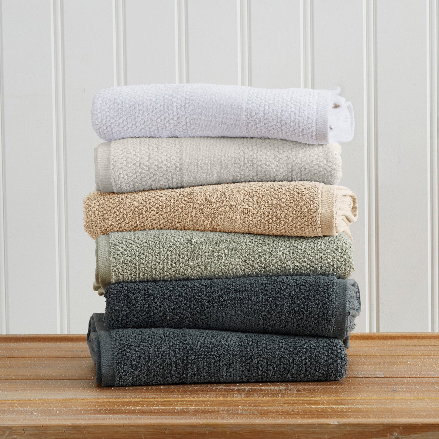 100% Cotton Checkered Jacquard Bath Towel Set - Giuliana Collection