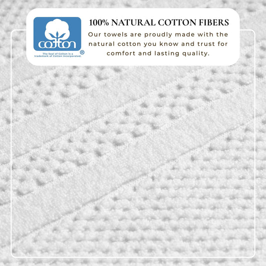 100% Cotton Checkered Jacquard Bath Towel Set - Giuliana Collection Great Bay Home