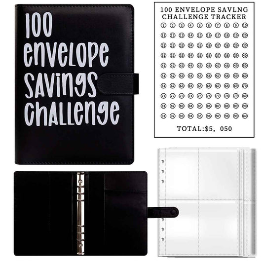 100 Envelope Challenge Binder – Budget Organizer for Cash Saving Shaketea