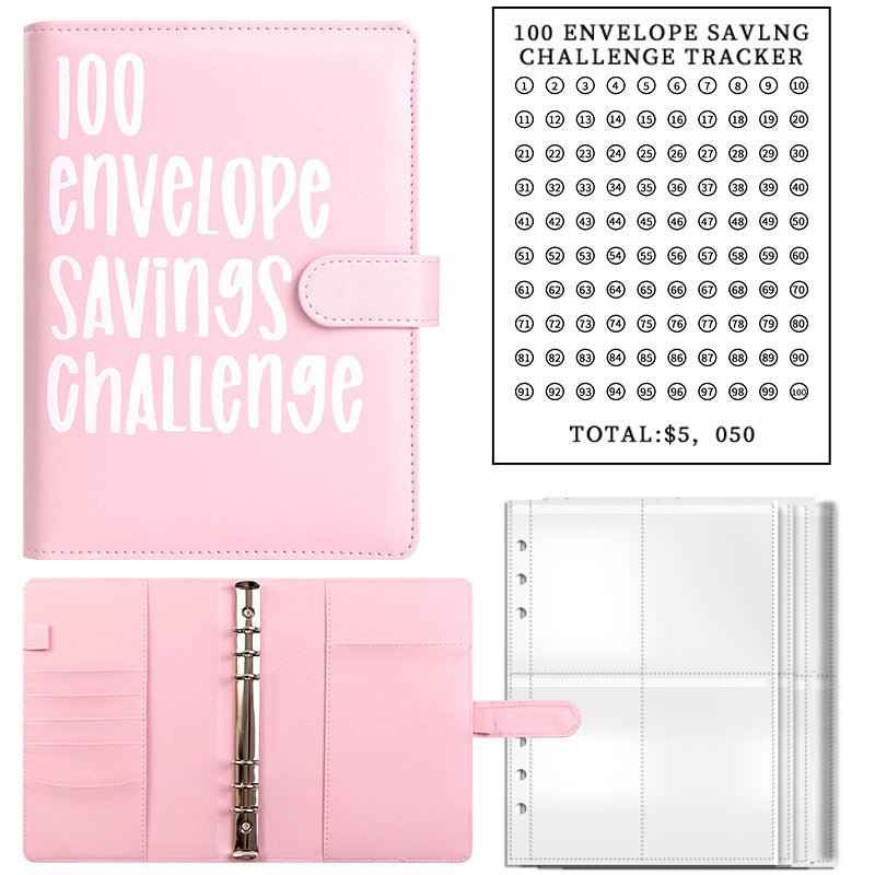 100 Envelope Challenge Binder – Budget Organizer for Cash Saving