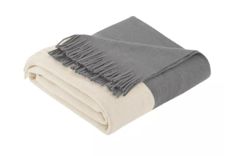 Ink? Stockholm Color Block Faux Cashmere Ultra Soft Cozy with Fringe Tassels Vanessa Jane