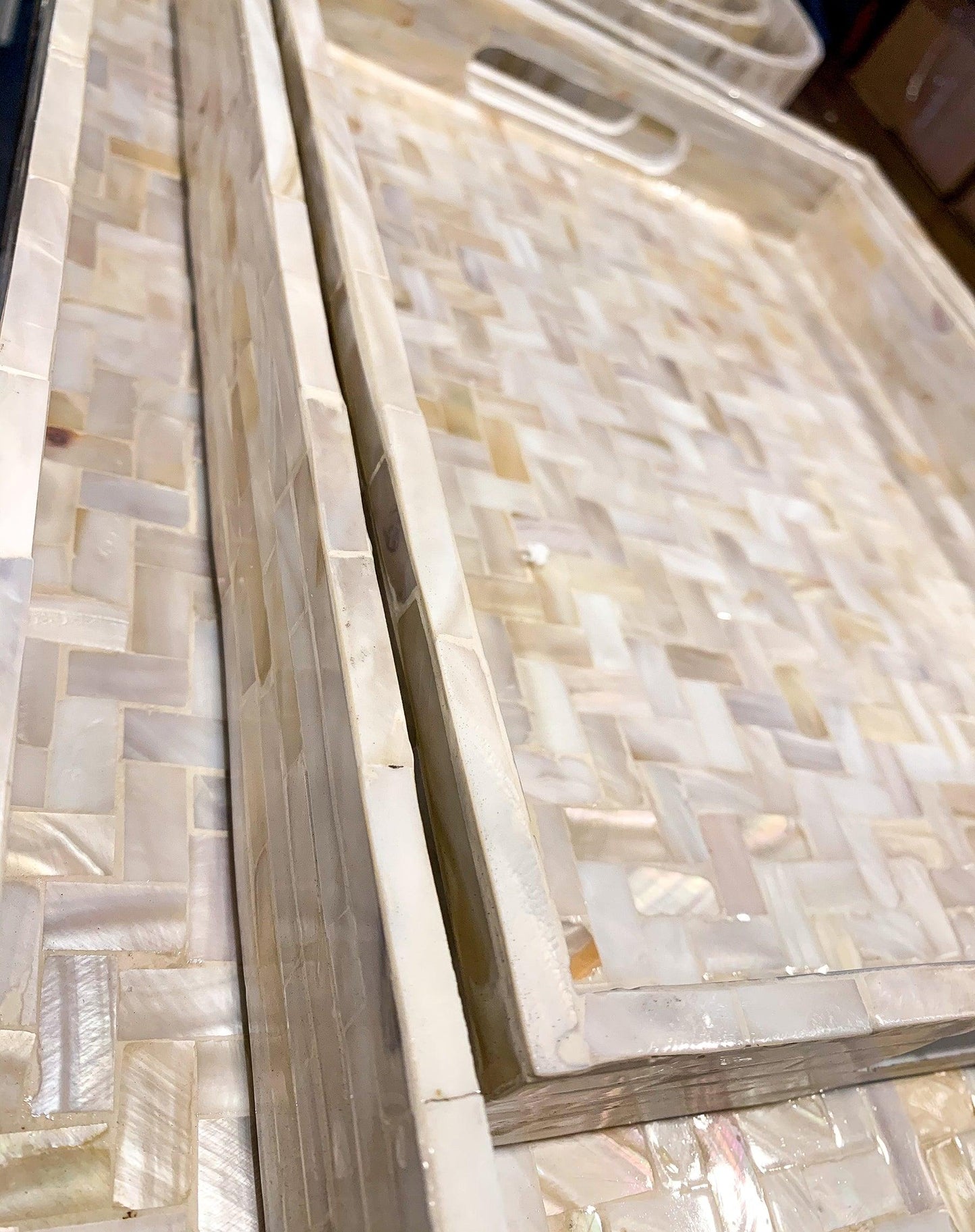 Cream Herringbone