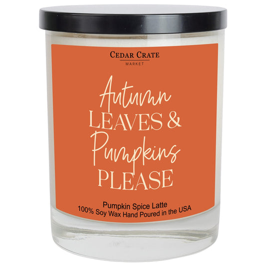 Autumn Leaves & Pumpkins Please Fall Candle, Fall Home Decor