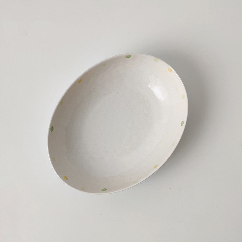Dot Ceramic Plate Set Small Breakfast Plate Dessert Plate Flavor Plate Oval Plate Sell My Stuff