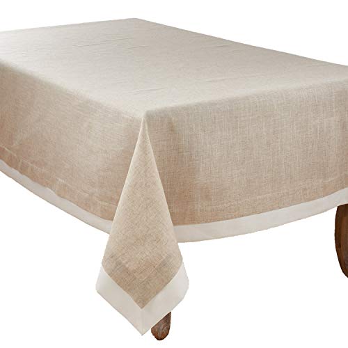 Fennco Styles Moldura Collection Classic Double Layer Linen Blend Table Linens – Table Linens for Banquets, Wedding, Special Events and Home Décor