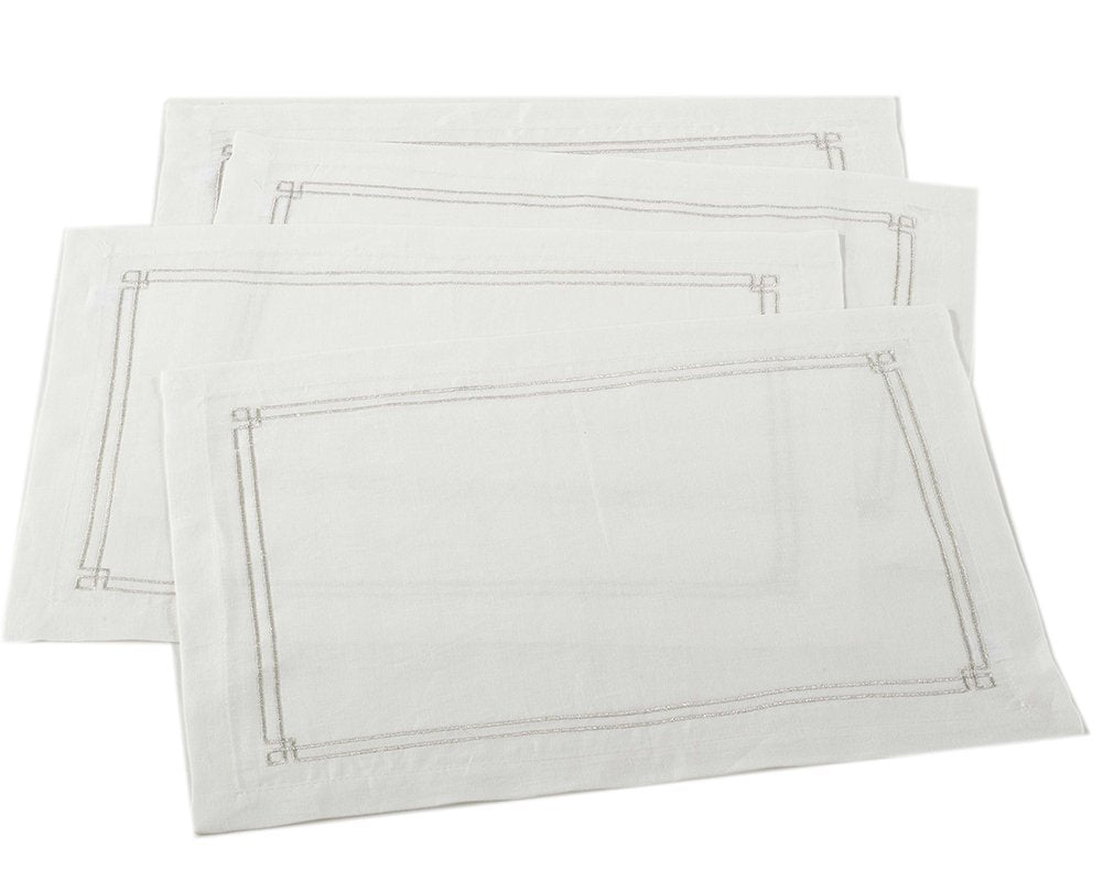 Fennco Styles Kaitlyn Collection Embroidered Linen Table Cover - Neutral Table Linen for Everyday Use, Banquets, Family Gathering and Special Occasion