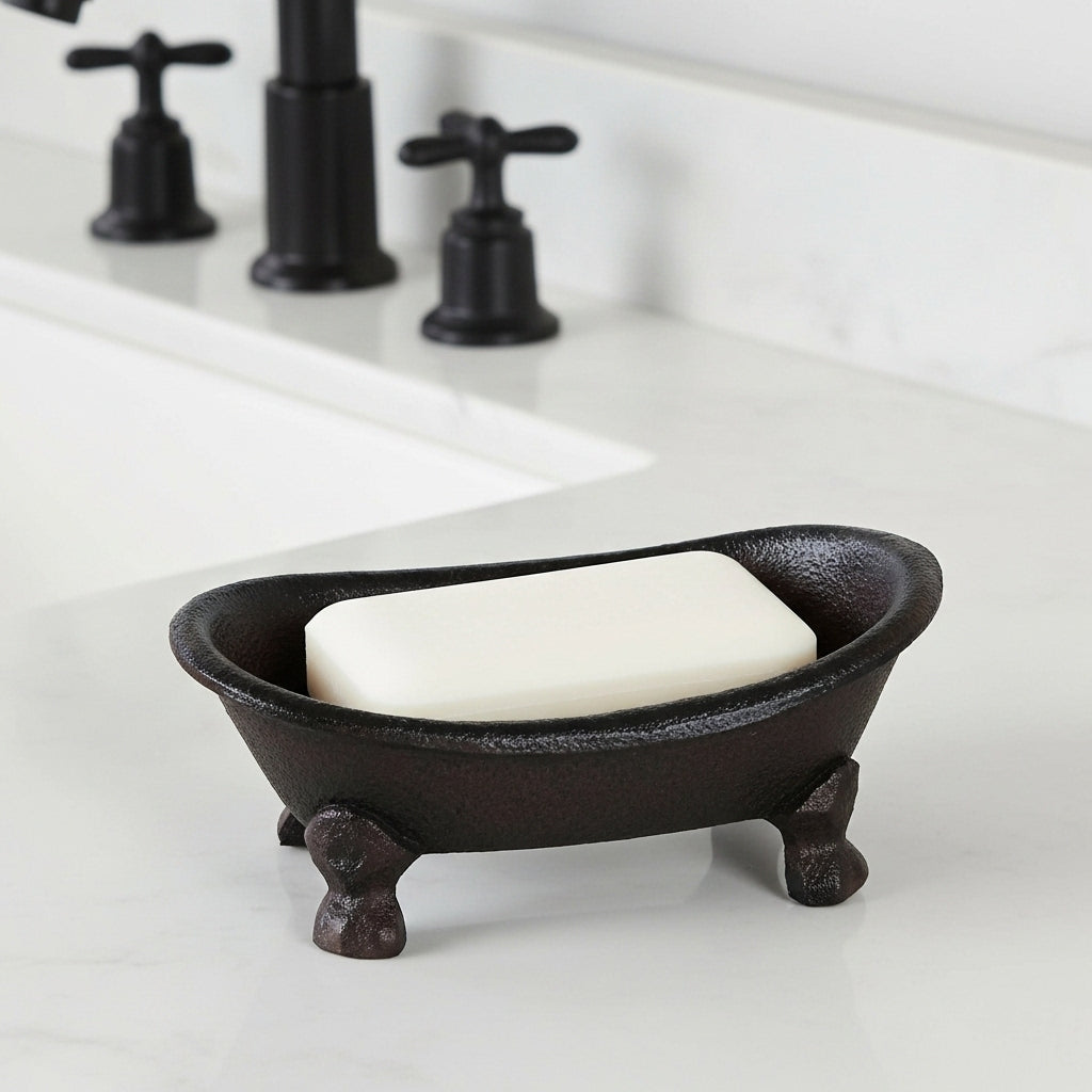 Vintage Cast Iron Bathtub Soap Dish Antique Style Bathroom Accessory With Weathered Patina And Rustic Charm