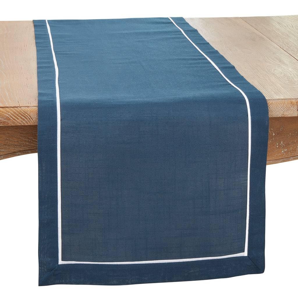 Fennco Styles Red Pleated Design Table Runner 16" W X 70" L - Classic Border Table Cover for Everyday Use, Dining Room Décor, Family Gathering and Special Occasion