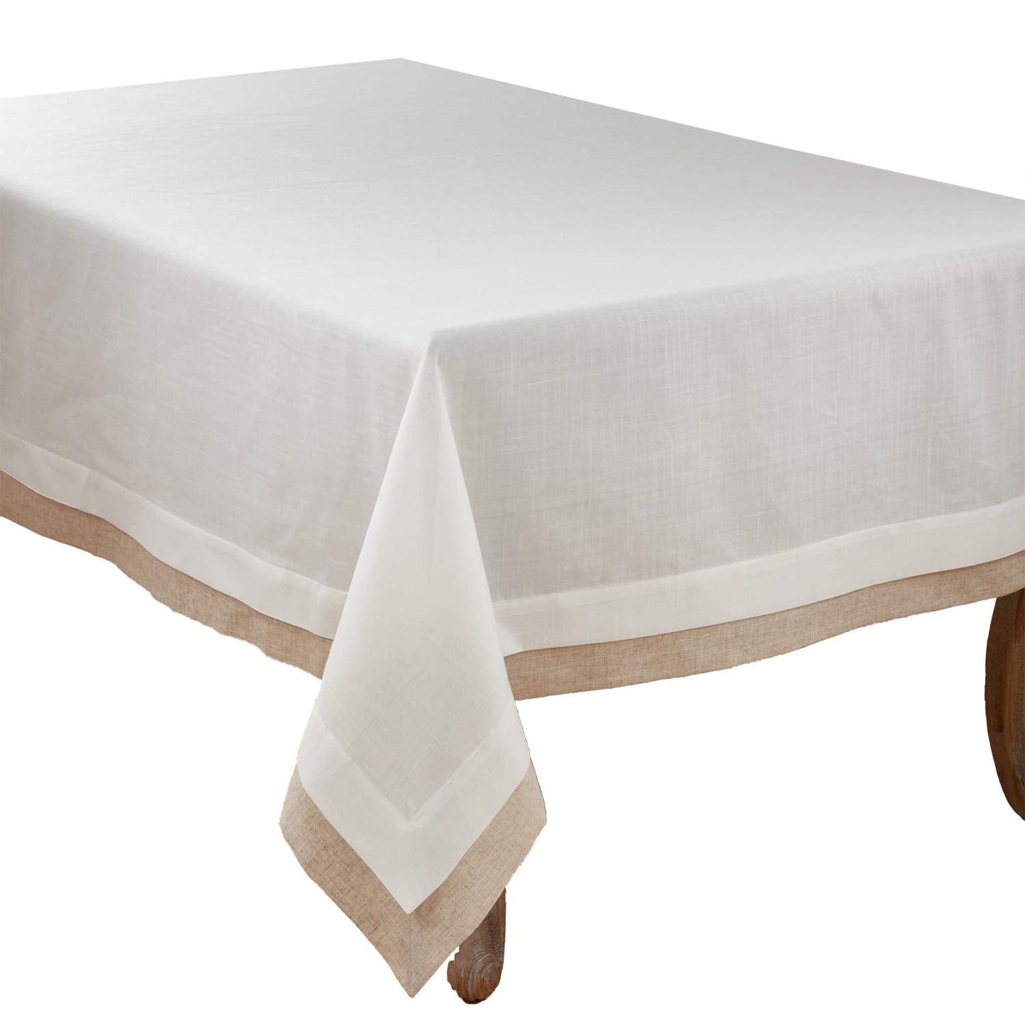 Fennco Styles Moldura Collection Classic Double Layer Linen Blend Table Linens – Table Linens for Banquets, Wedding, Special Events and Home Décor