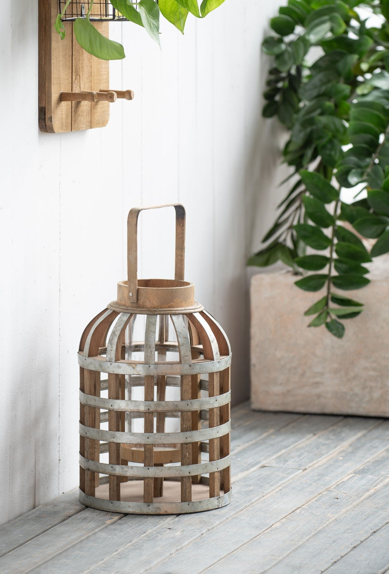 Decorative Lantern With Handle, Wooden Lantern For Indoor Outdoor, Home Garden Wedding