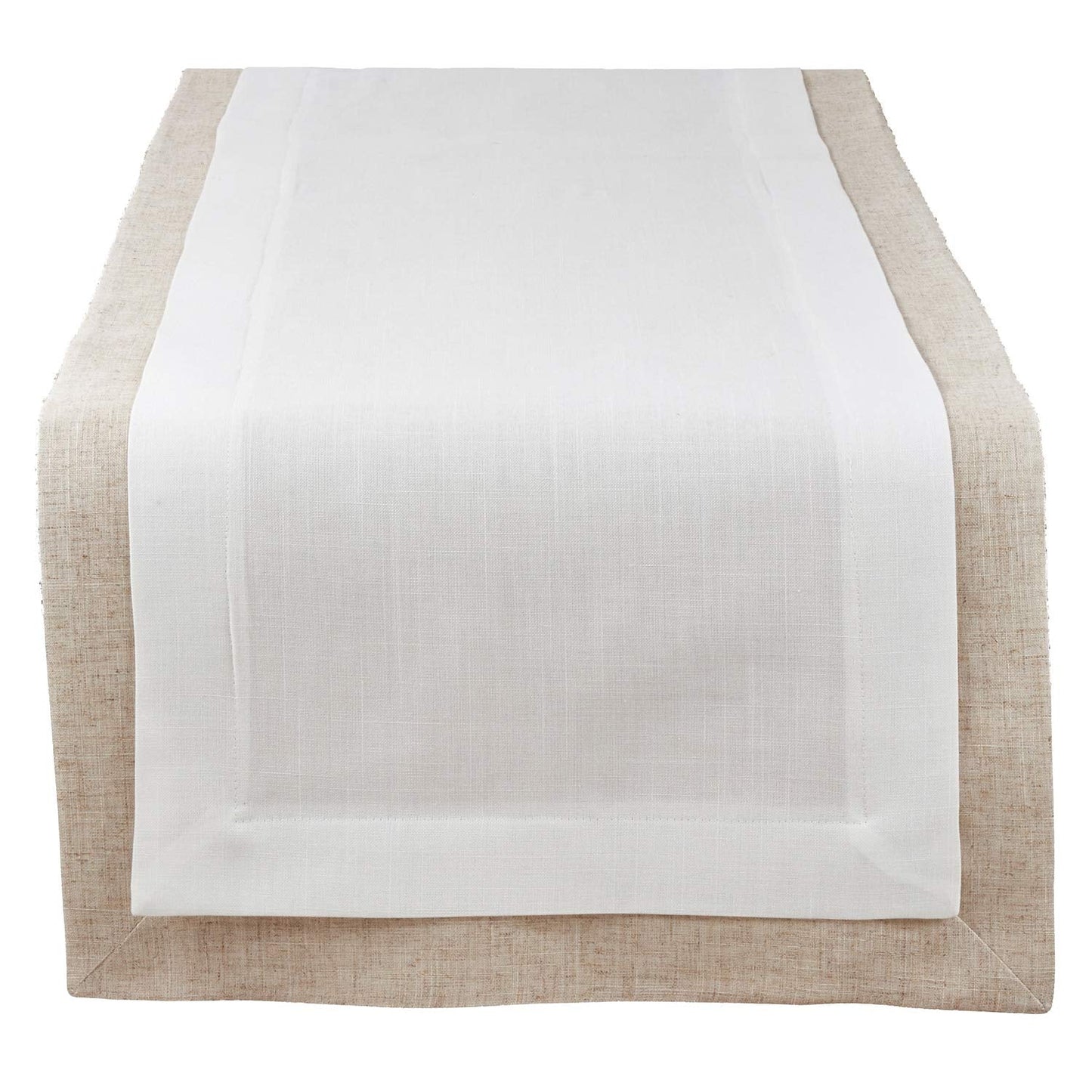 Fennco Styles Moldura Collection Classic Double Layer Linen Blend Table Linens – Table Linens for Banquets, Wedding, Special Events and Home Décor