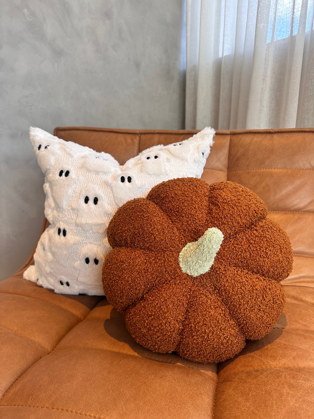 Sherpa Pumpkin & Ghost Pillow Set Busa Designs