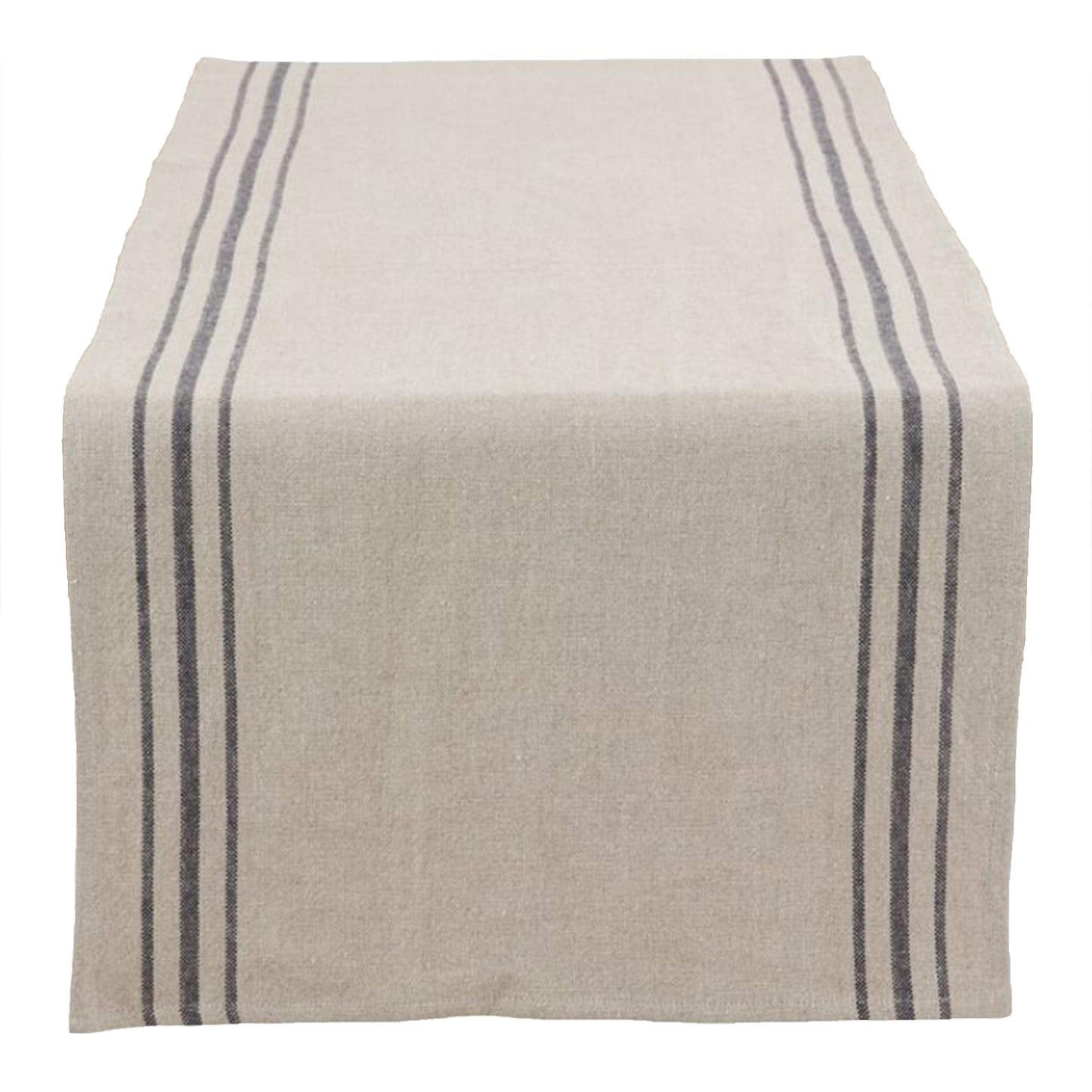 Fennco Styles Ferme Maison Collection Causal Black Striped 100% Pure Linen Table Linens - Natural Table Linens for BBQ Party, Banquets, Farmhouse Events and Home Décor