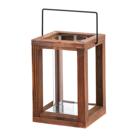 RUSTIC GARDEN WOODEN LANTERN