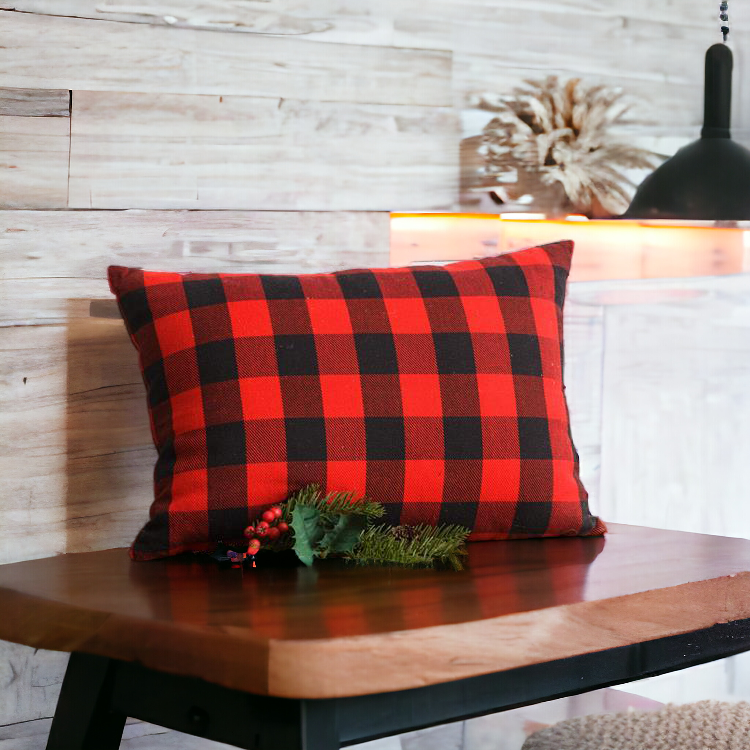 Red Buffalo Throw Pillow