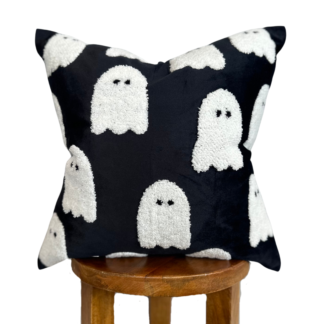 Black Ghost Pillow Cover Busa Designs