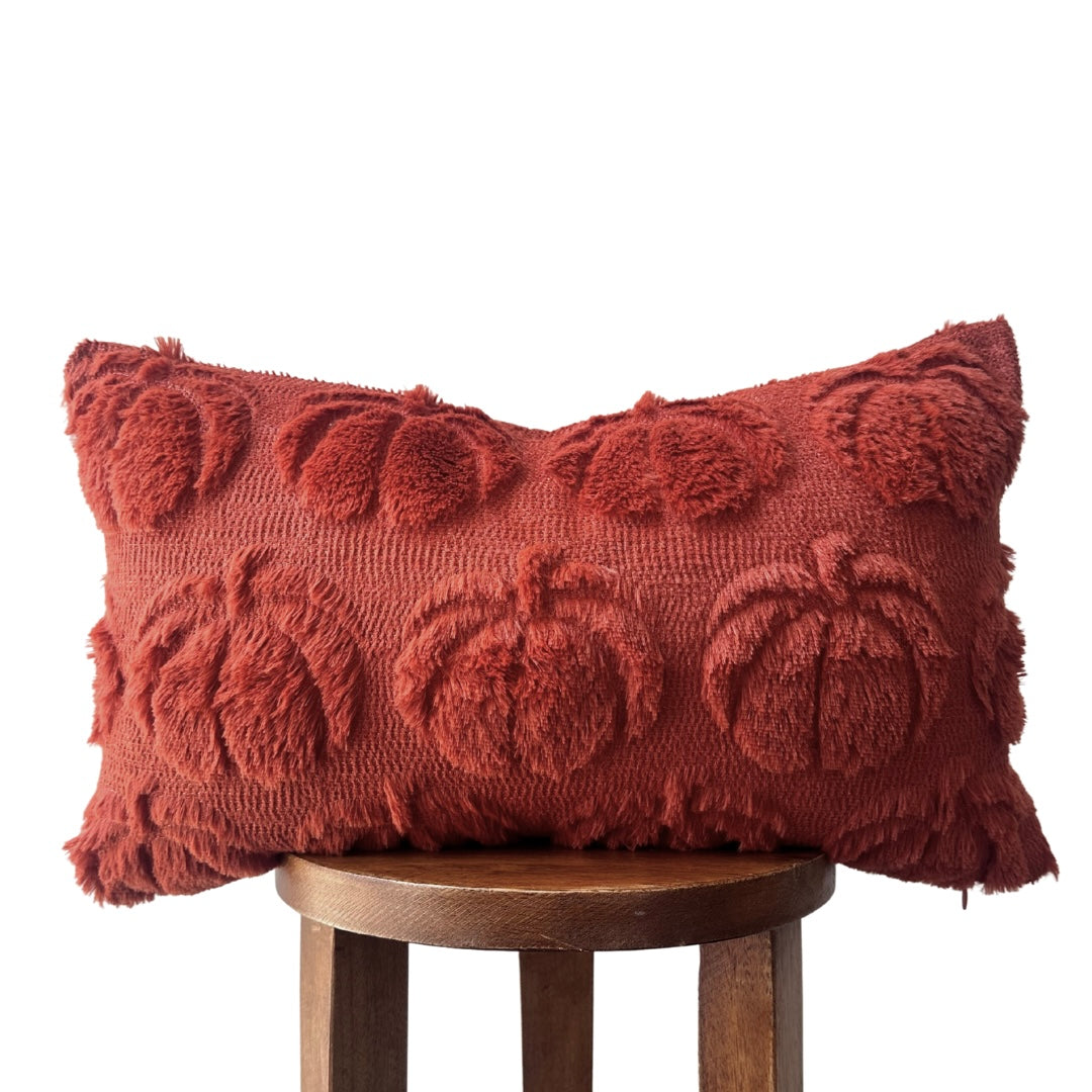 Dark Rust Pumpkin Lumbar Pillow Cover Busa Designs