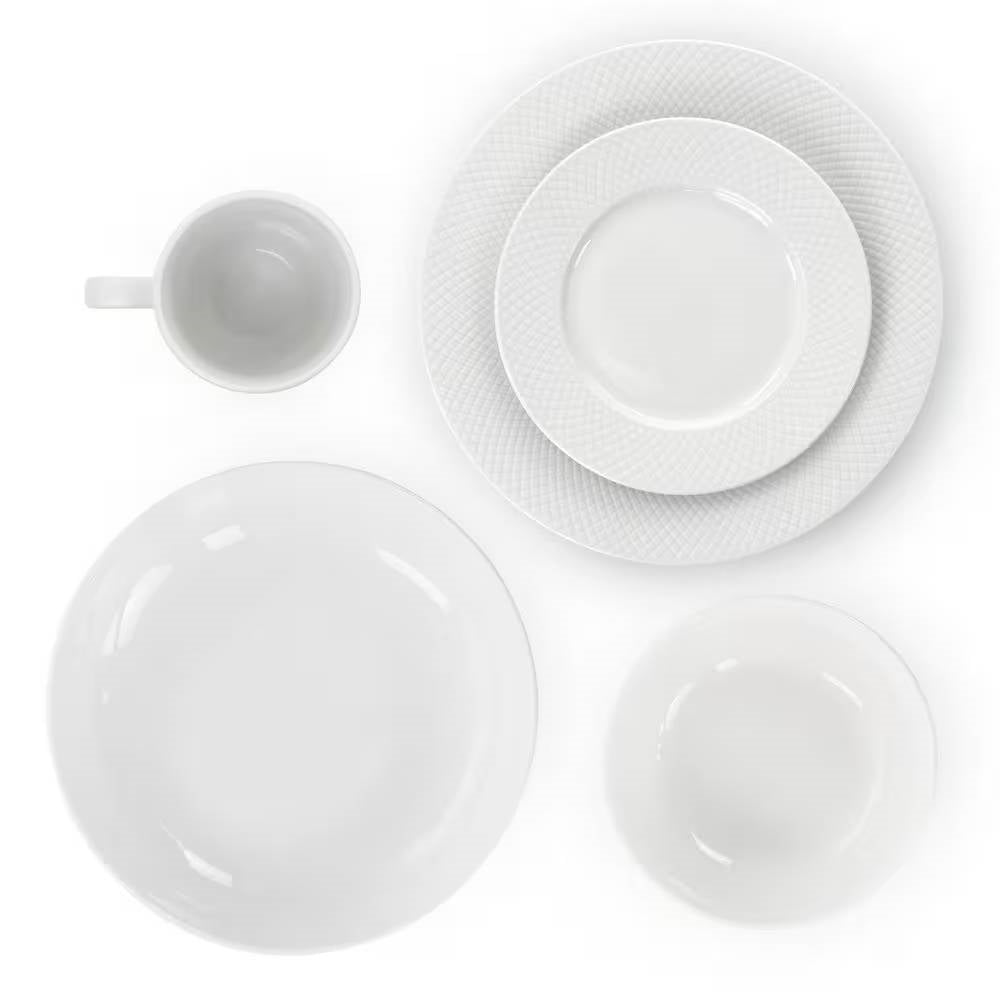 18-Piece White Porcelain Dinnerware Set with Plates Bowls Mugs - Service for 4 HomePacific
