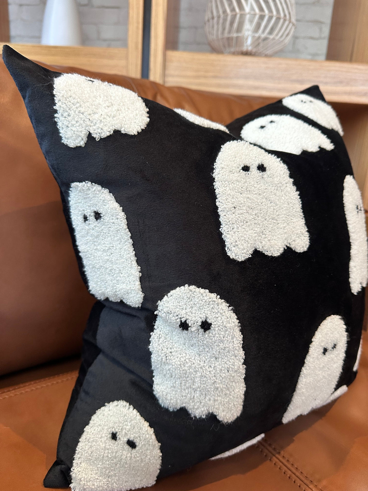 Black Ghost Pillow Cover Busa Designs